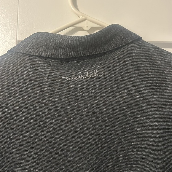 Black/Grey Travis Mathew Large Short Sleeved Collared Shirt - Picture 4 of 4